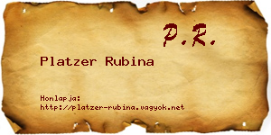 Platzer Rubina névjegykártya